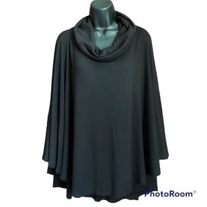 Rolled-neck Sweater Poncho